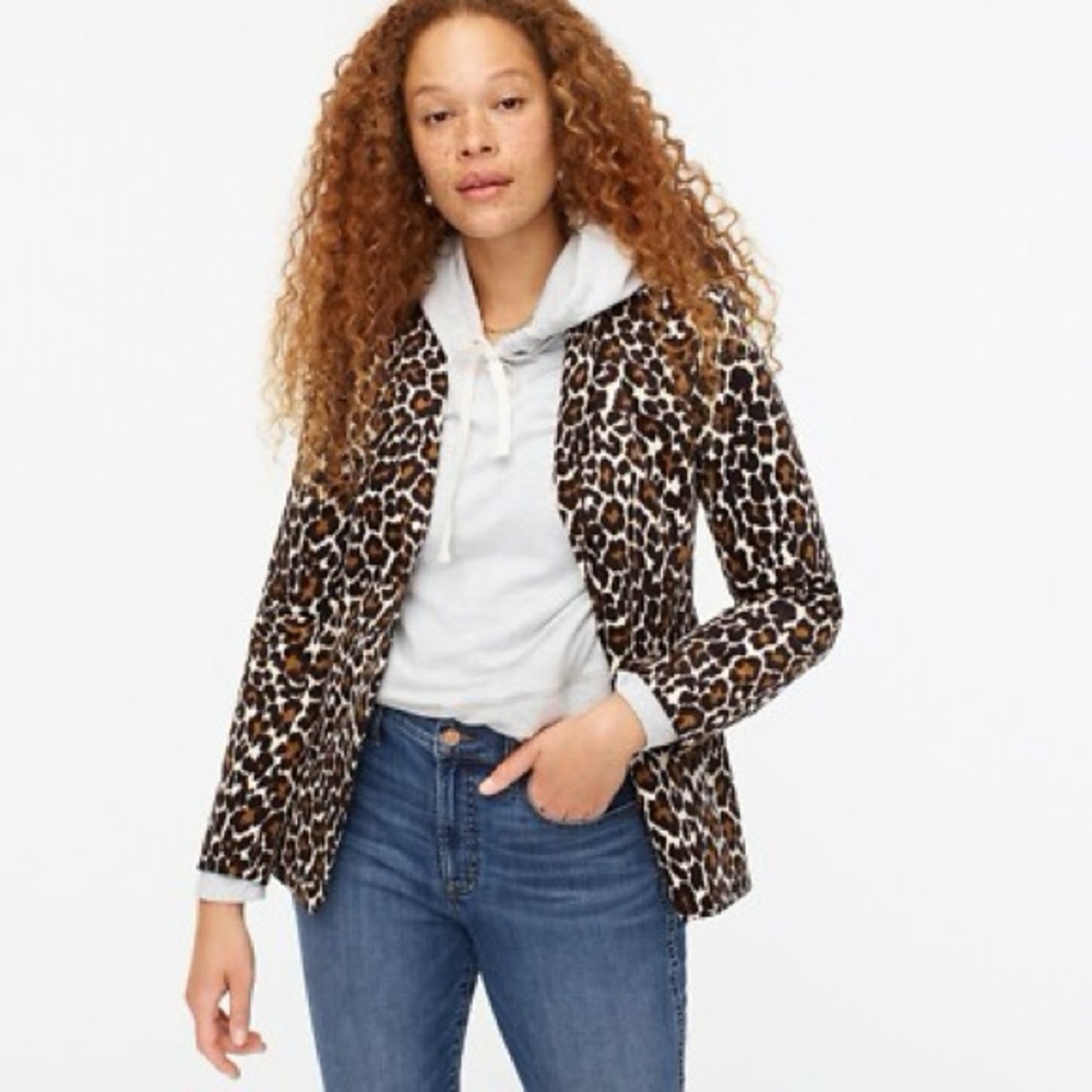J crew Preppy Parke blazer in leopard stretch corduroy Blazer - Picture 3 of 9